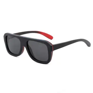 Hot selling 2021 fashion trend kids bamboo wooden UV400 sunglasses Supplier small batch customization Kids glasses logo