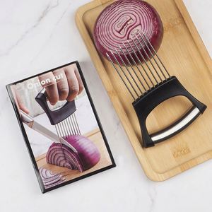 Stainless Steel Onion Needle Slicer Household <b>Vegetable</b> <b>Cutter</b> for Slicing Onions & Tomatoes Assisting - Product Image 4
