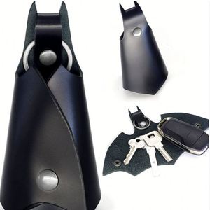 Wholesale Durable Shape Pu Leather Keychain Fob Cover <b>Ring</b> Cool Bat <b>Bag</b> Charm for Men Stylish Car <b>Key</b> Pouch - Product Image 2