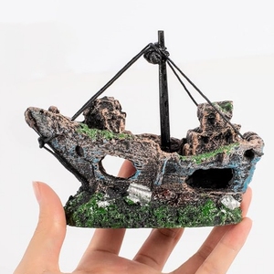 Oxigen Navire Pirate Cassé Grand Artcreativity Navires Navire De Pêche Cultures Bateaux Avec Aquarium <span class=keywords><strong>Bateau</strong></span> Pour Fish Tank Décoration - Product Image 1