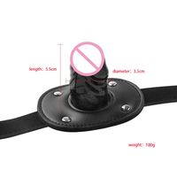 MUQU Silicone Gode Réaliste Bouche Ouverte Gag avec Verrouillable Fetish Bondage Pénis Bouche plug