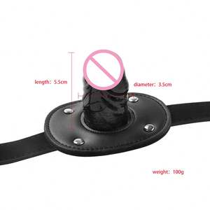 MUQU Silicone Gode Réaliste Bouche Ouverte Gag avec Verrouillable Fetish Bondage Pénis Bouche plug - Product Image 3