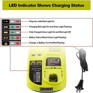 Chargeur double <span class=keywords><strong>chimie</strong></span> QIYUN Ryobi One Plus pour outils électriques, P117, plug-and-play, 12V 14.4V 18V <span class=keywords><strong>NI</strong></span>-Cd <span class=keywords><strong>NI</strong></span>-Mh Li-Ion 54W, double USB - Product Image 5