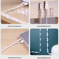 Clip Organisateur de Câbles en Plastique Transparent, Support Mural Sans Perçage pour Bureau et Maison, Gestion des Câbles, Attache-Fil, Boucle de Fixation