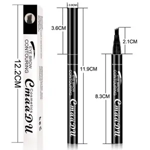 CmaaDu 3 색 4 구 액체 눈썹 연필 오래 지속되는 방수 양두 눈썹 연필 변화하는 눈썹 메이크업 만들기