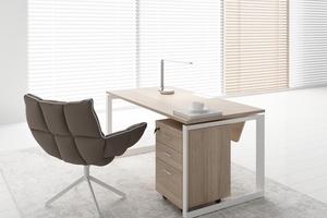 Escritorio de oficina contemporáneo LCN, marco de acero de buena calidad, laminado superior, nuevas oficinas, gimnasio en casa, diseño moderno, muebles de oficina versátiles - Product Image 4