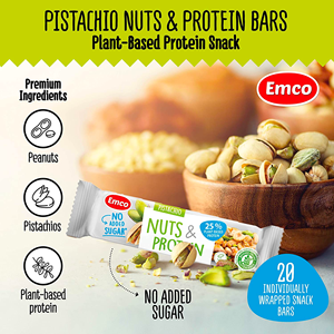 Barres de noix EMCO sans sucre ajouté, faibles en glucides, riches en protéines, à la noix de coco et aux amandes, 35g, texture ferme, collation pour l'heure du thé, remplacement de repas - Product Image 5