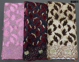 Yüksek Kalite Toptan Kadife Gipür Dantel 5 Yard Afrika Kumaşı Moda ve Lüks Giysiler İçin - Product Image 5