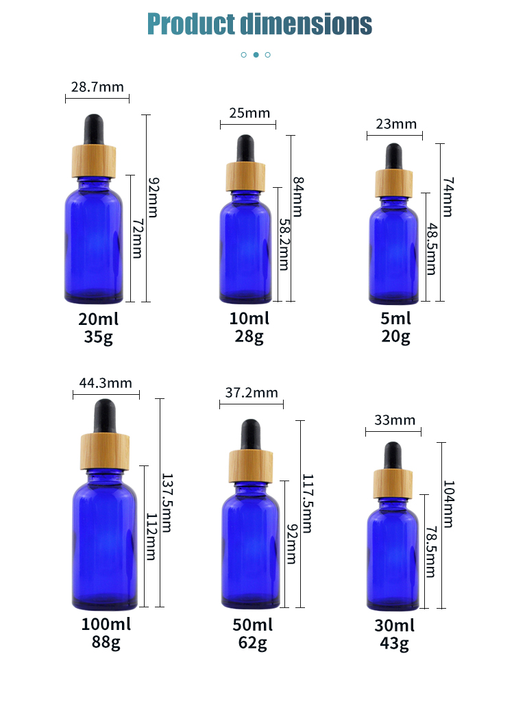 Empty Hot Stamping 50ml Amber Dropper Bottles With Wooden Head