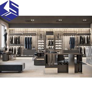 Espositore <span class=keywords><strong>di</strong></span> lusso moderno per <span class=keywords><strong>abbigliamento</strong></span> maschile Fashion-Forward in legno <span class=keywords><strong>negozio</strong></span> al dettaglio per vetrina - Product Image 2