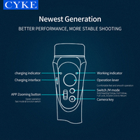 Stabilisateur Professionnel CYKE H4 Gimbal 3 Axes pour Téléphone Portable avec Contrôle de la Distance Focale, Suivi de Visage et Perche à Selfie pour Vlog F6