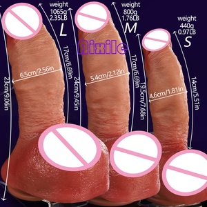 Dildo Realista <span class=keywords><strong>con</strong></span> Ventosa para Juego <span class=keywords><strong>con</strong></span> Manos Libres, Cabeza Fálica Suave y Carnosa Insertable para Placer Intenso, Juguete Anal para Punto G - Product Image 6
