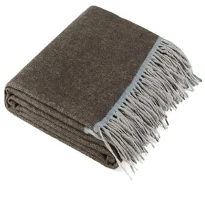 HengTai New Release Wholesale Throw Blanket Tassel 100% Lambswool Wool Blanket For Home