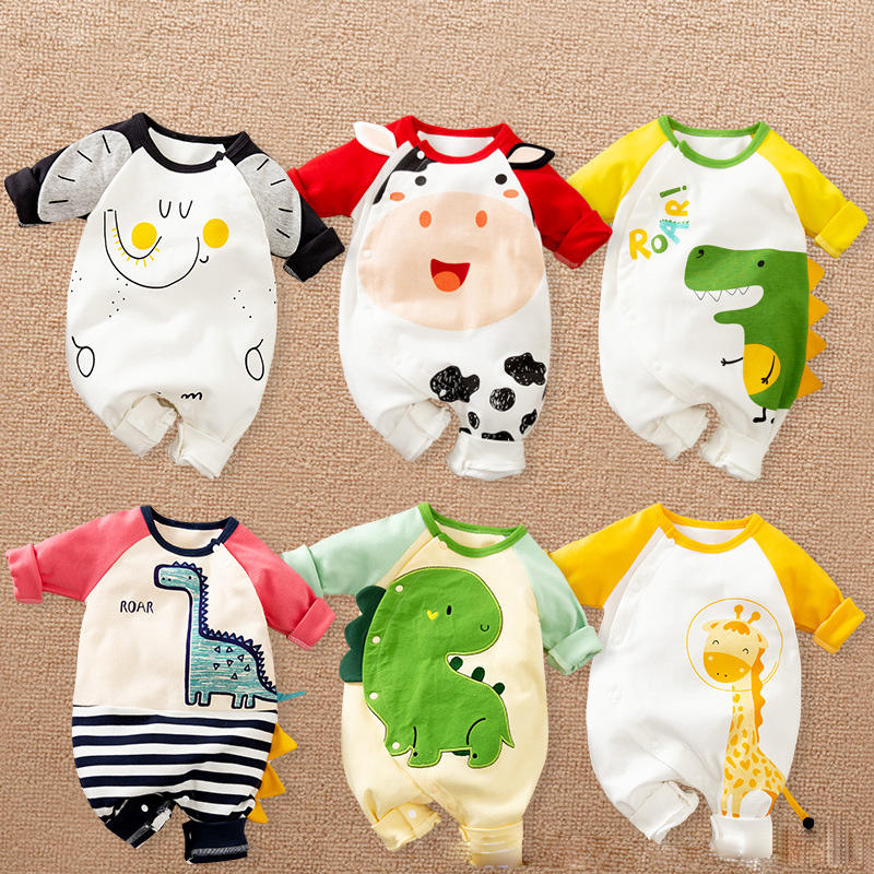 Baby Jumpsuit Spring and Autumn Cute Cartoon Crawling Clothes