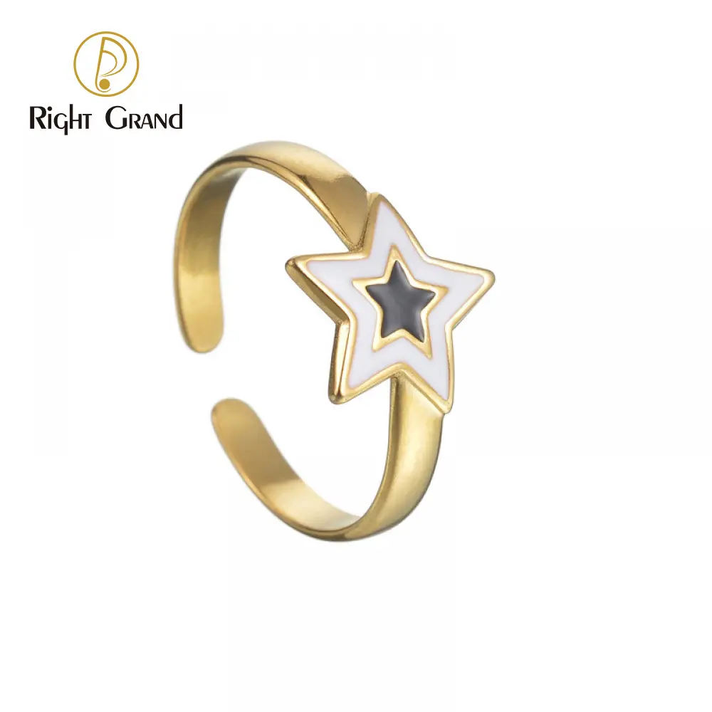 Custom Gold Plated Ring High Quality Gold Plated Stainless Steel Jewelry Cute Rings Women And Men Rings