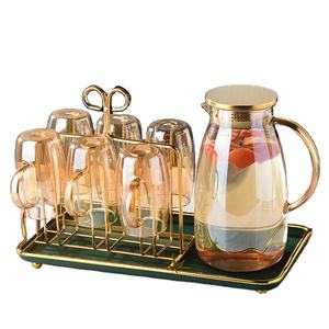 ถ้วยแก้วสี่เหลี่ยมทนอุณหภูมิสูง,ถ้วยนมน้ำผลไม้ใช้ในครัวเรือนมีหูจับสี - Product Image 1