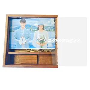 Wood Photo Album Box USB Flash drive 3.0 32GB 16GB Acrylic Transparent Cover USB Stick Photography Wedding Gift Laser Engraving