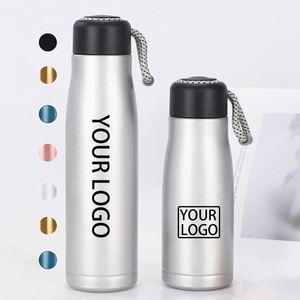 Custom logo Double Wall Stainless Steel Thermal Vacuum <b>Flask</b> Insulated Sport Gym Business Gifts Metal Water Bottle with Rope - Product Image 1