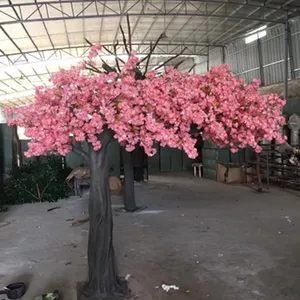 2M 3M 4M大きなプラスチック製の日本のアイボリーの花の木人工桜桜人工ピンクの木屋外用の偽の木