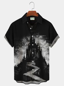 2024 <span class=keywords><strong>Terror</strong></span> Castle Shirt Elegante vacaciones Black Cat Digital 3D Impreso Camiseta <span class=keywords><strong>de</strong></span> manga corta para hombres - Product Image 5