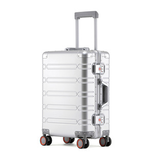 <span class=keywords><strong>Valigia</strong></span> in Lega di Alluminio con Manico in Pelle, Borsa da Viaggio con Ruote Girevoli e Serratura TSA - Product Image 1