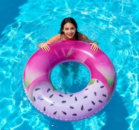 Bouée gonflable pour adultes en forme de fruits de dessin animé (pastèque, ananas, avocat) en PVC pour la natation sous-marine