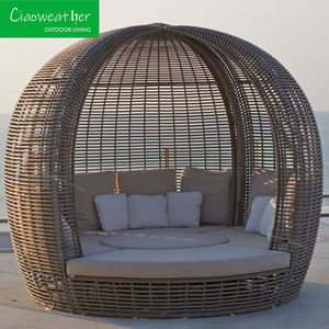 Lit de repos d'extérieur en rotin et aluminium pour villa, jardin, patio, hôtel, piscine, <span class=keywords><strong>plage</strong></span> – Mobilier de jardin, canapé-lit inclinable - Product Image 3