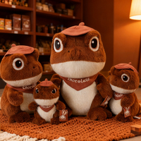Peluche Lézard Mignonne : Poupée Gecko Habillée en Peluche Douce, Reptile en Peluche Chocolat pour la Vente en Gros aux Détaillants et la Revente