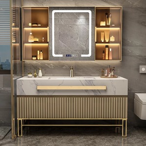 2023 toilet bathroom wood vanity unit with basin bathroom cabinet manufacture