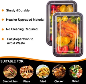 20 gói 32oz nhựa bữa ăn chuẩn bị container tái sử dụng 3 ngăn nhà hàng takeout container/thực phẩm container hộp nhựa - Product Image 2