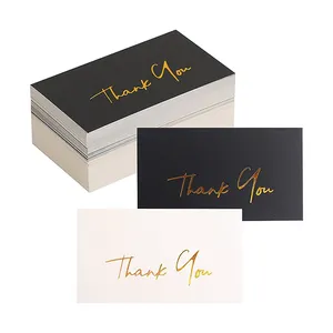 100 Pack Gold Folie Mini Dank U Voor Uw Ondersteuning Kaarten Voor Kleine Zakelijke Custom Vlakke Kaart Geen Fold Card