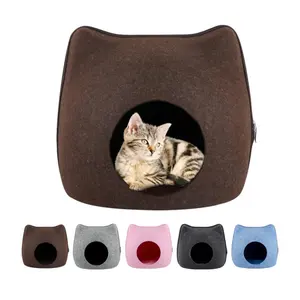 Лежанка для собак и кошек, спальный мешок из войлочной ткани, корзина для кошек с подушкой, товары для домашних питомцев