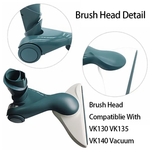 Cabezal de cepillo giratorio de repuesto para aspiradora, compatible con <span class=keywords><strong>Vorwerk</strong></span> VK130 VK135 <span class=keywords><strong>VK140</strong></span>, con rodillos lisos - Product Image 3
