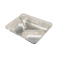 Barquette rectangulaire en aluminium robuste à compartiments multiples, écologique, pour usage professionnel