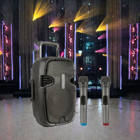 Sistema de Altavoces Portátil Pyle para PA, 300W, Karaoke Inalámbrico, Subwoofer de 12'', USB/SD/MP3/FM, Incluye Dos Micrófonos UHF y Control Remoto