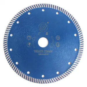 GJ 7 inch 180 mm diamond saw bladeTurbo diamond saw blade for angle grinder for fast cutting porcelain ceramic granite grinding