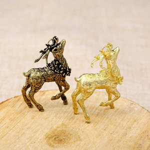 Porte-clés créatif en laiton en forme de cerf, couleur bronze, 45x50mm, accessoires pour clés de voiture - Product Image 4