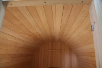 Sauna de barril de uso familiar personalizada fábrica al por mayor cicuta Canadiense/sauna de barril de cedro rojo al aire libre