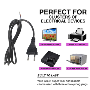 Cordon d'alimentation EU Europlug (CEE <span class=keywords><strong>7</strong></span>/16) vers fils nus <span class=keywords><strong>2x</strong></span> 0,75 mm, câblage ouvert, dénudé et étamé - Product Image 3