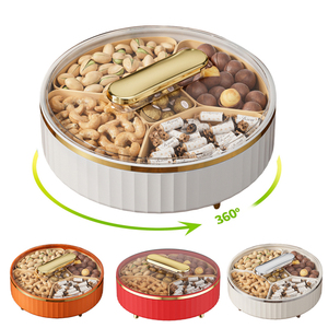 <span class=keywords><strong>Plateau</strong></span> de service rotatif Lazy Susan Snackle Box avec 5 compartiments amovibles, sans BPA, en plastique durable, grande capacité, organisateur de nourriture pour - Product Image 2