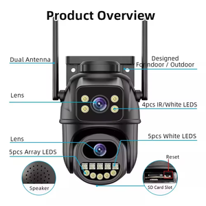 <span class=keywords><strong>Icsee</strong></span> lente dual 6MP 4K inteligente modo de luz dual al aire libre Cctv inalámbrico Ptz impermeable Ip66 cámaras Ip funda negra - Product Image 2