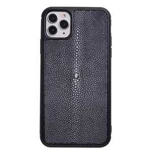 Meilleure Vente De Luxe en Cuir de Galuchat Véritable pour <span class=keywords><strong>iPhone</strong></span> <span class=keywords><strong>11</strong></span> <span class=keywords><strong>pro</strong></span> max Populaire téléphone housse pour iPhone11 - Product Image 1