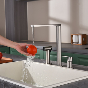 Modern Kitchen Faucet 316 Stainless Steel Single Handle Pull Out <b>Spray</b> Deck <b>Mounted</b> Hot Cold Water - Product Image 1