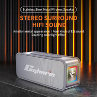 Cyboriss S15 Speaker nirkabel tahan air IPX6, Speaker nirkabel portabel luar ruangan, Stereo keras, Bass dalam, pencahayaan RGB, TWS untuk pesta rumah