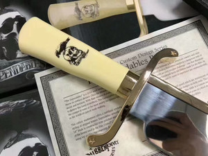 Coltello <span class=keywords><strong>Bowie</strong></span> Personalizzabile RAM BOM con Lama in Acciaio Inossidabile, Manico in Avorio, Fodero Industriale, Supporto DIY OEM/ODM - Product Image 3