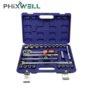 1/2-inch đa chức năng sửa chữa xe công cụ dụng cụ cầm tay <span class=keywords><strong>24PC</strong></span> Carbon thép Ratchet Ổ cắm cờ lê Bộ - Product Image 4