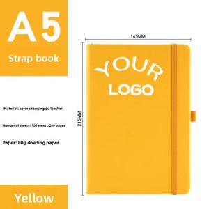 Cuaderno de Tapa Dura de Cuero A5 A6 Multicolor de Alta Calidad al por Mayor con Correa Elástica - Product Image 4