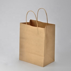 Bolsas de Compra de Papel Kraft Desechables Reciclables con Asas con Recubrimiento UV para Cafeterías - Product Image 4