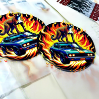 Autocollant DTF personnalisé à motif transfert thermique, imperméable, livraison rapide pour T-shirt et casquette