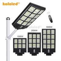 Lampe solaire de rue Hofoled 1000W 2000W 3000W avec capteur, en aluminium, télécommande, étanche, alimentée par énergie solaire, pour extérieur